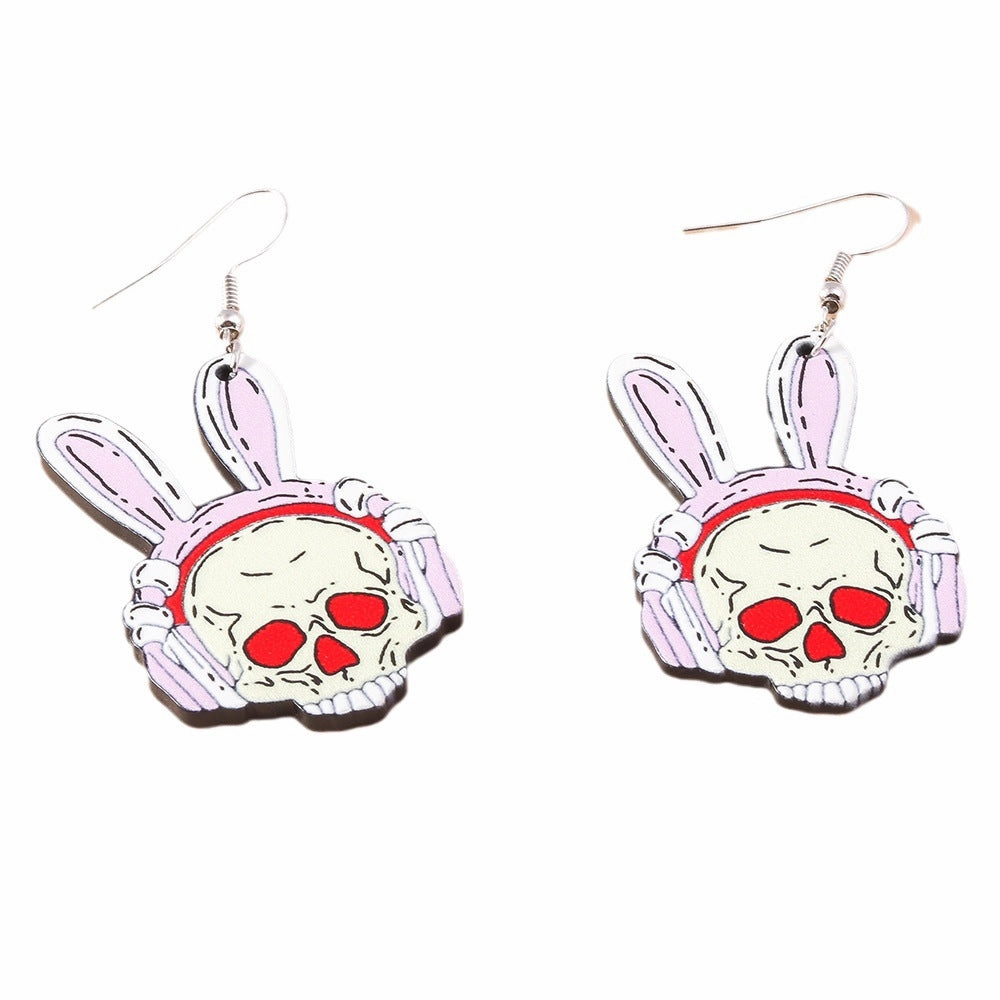 Wholesale Halloween series skull rabbit creative earrings