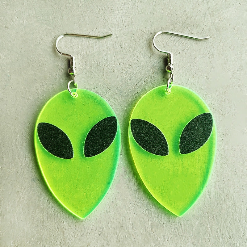 Wholesale Halloween Skeleton Alien UFO Fluorescent Acrylic Earrings