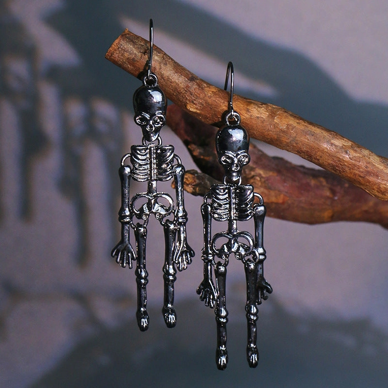 Wholesale Halloween Skeleton Body Alloy Earrings