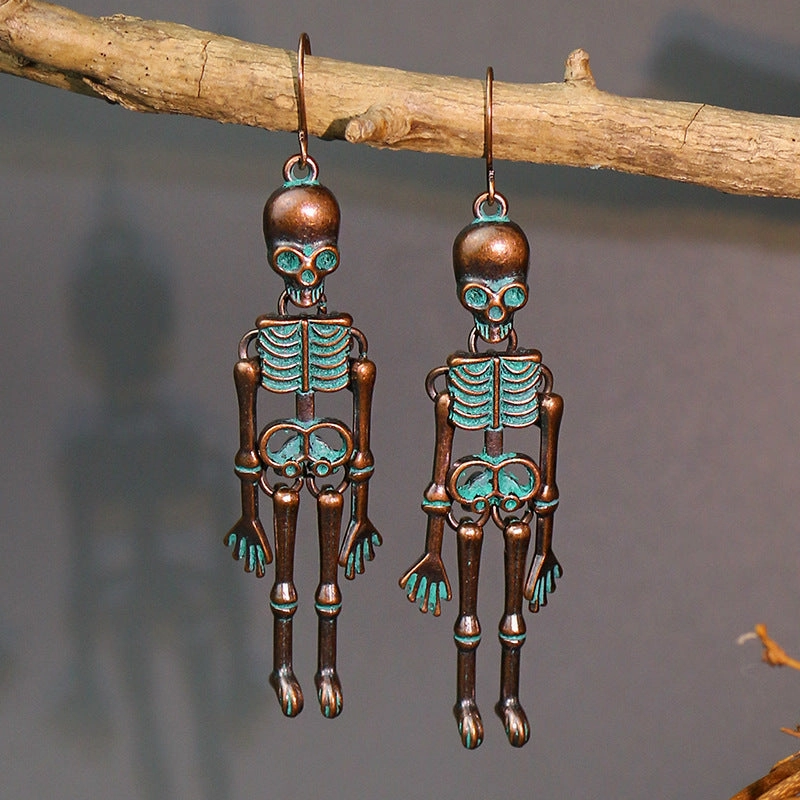 Wholesale Halloween Skeleton Body Alloy Earrings