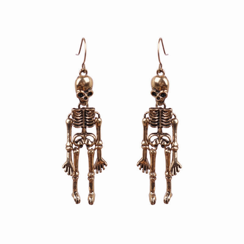 Wholesale Halloween Skeleton Body Alloy Earrings