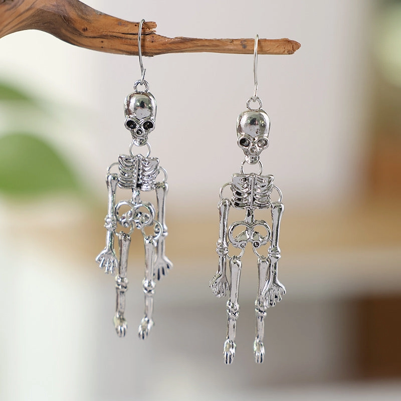 Wholesale Halloween Skeleton Body Alloy Earrings
