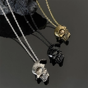 Wholesale Halloween Skeleton Men's Vintage Gothic Alloy Necklace
