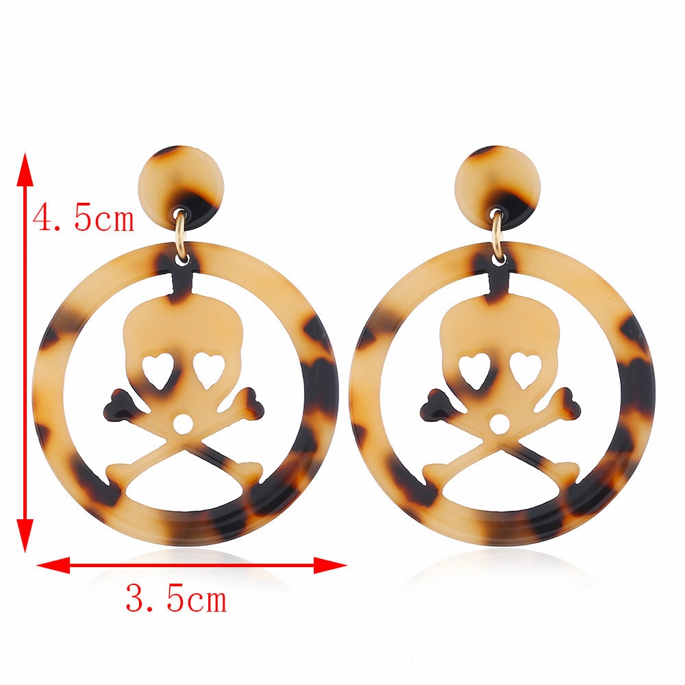 Wholesale Halloween Skull Acetate Earrings