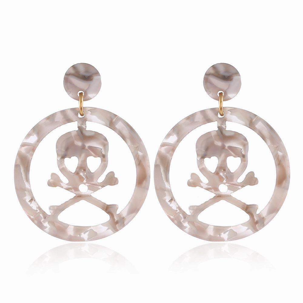 Wholesale Halloween Skull Acetate Earrings