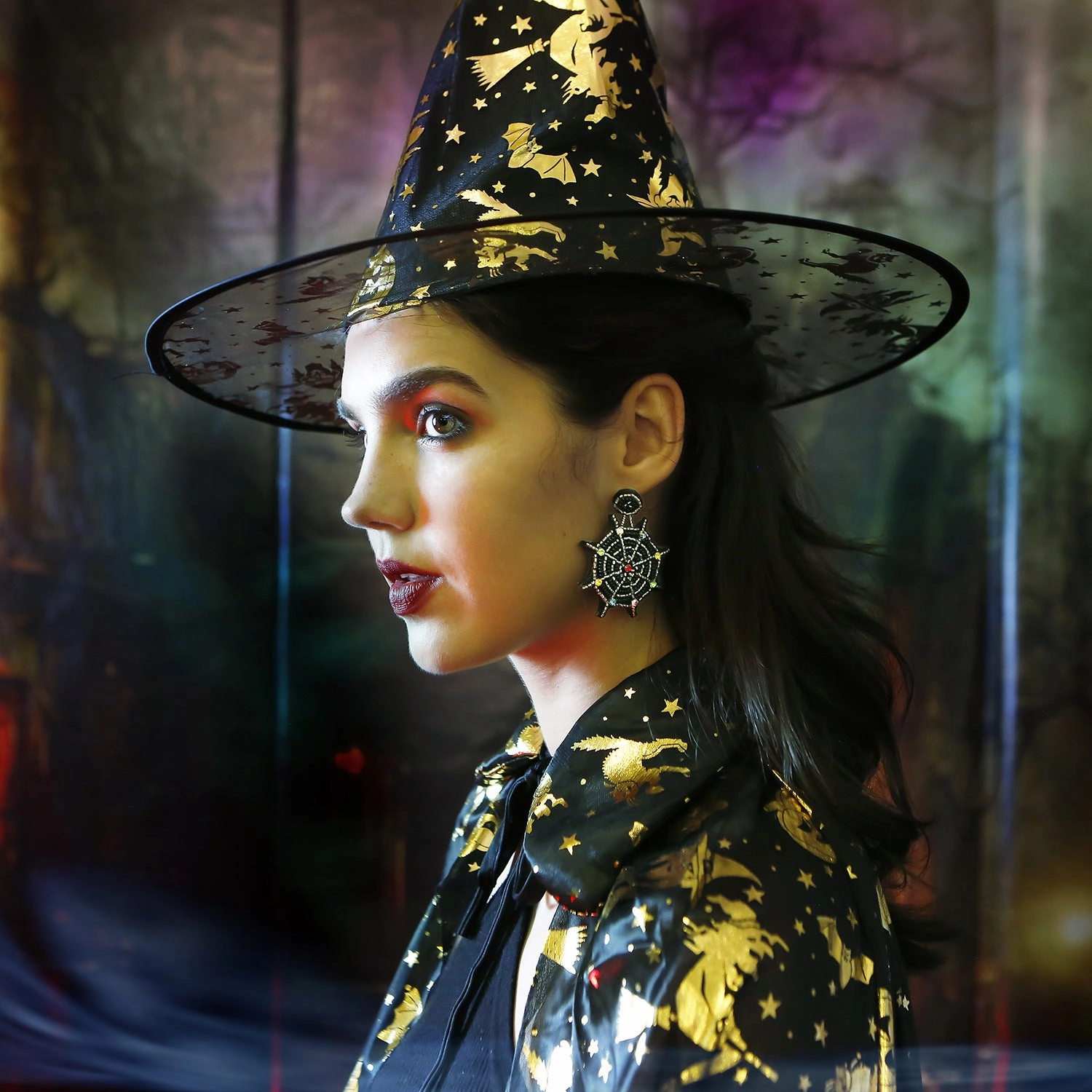 Wholesale Halloween Spider Web Rice Beads Earrings
