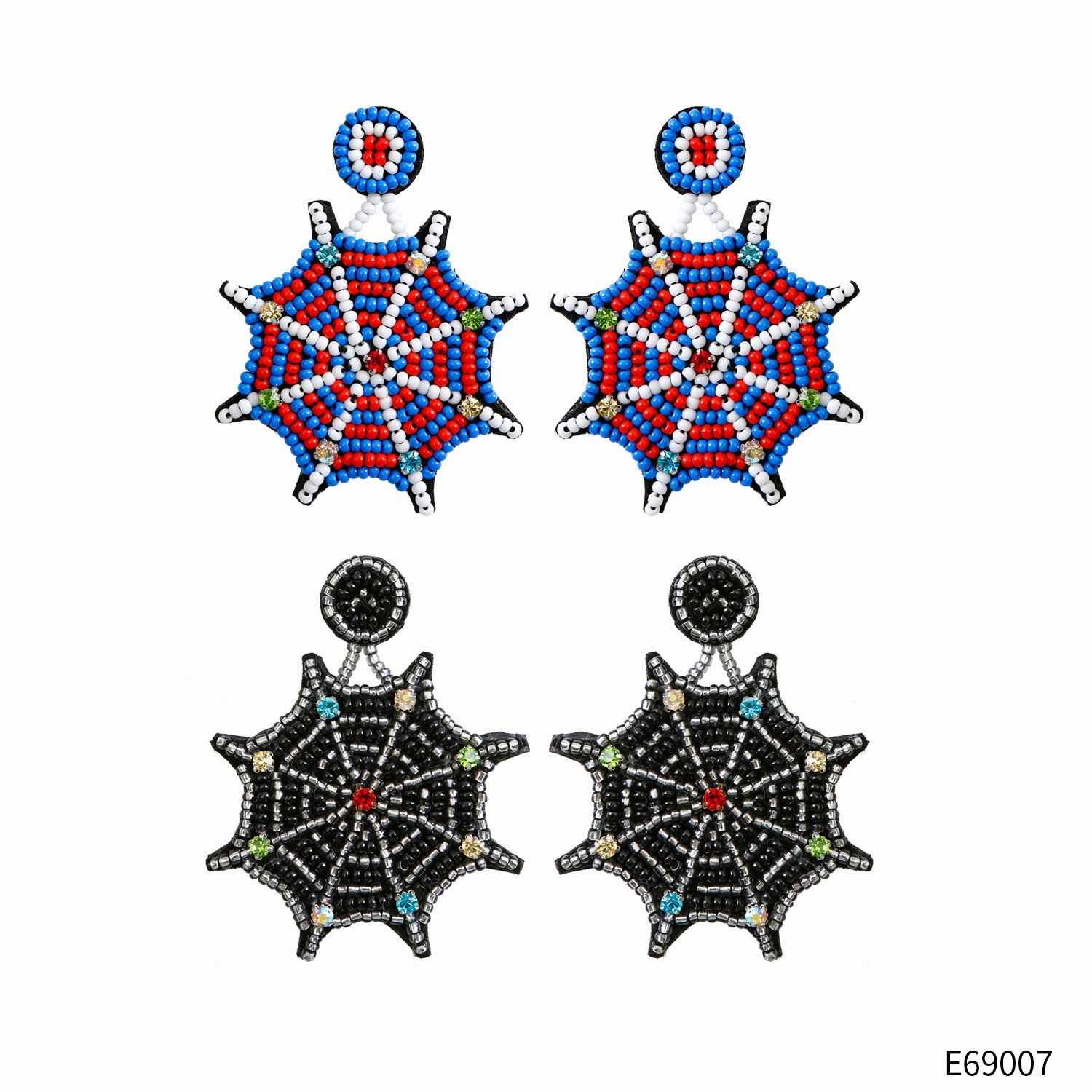 Wholesale Halloween Spider Web Rice Beads Earrings
