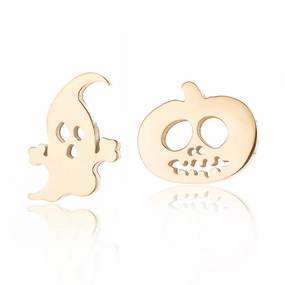 Wholesale Halloween Stainless Steel Cute Pumpkin Ghost Christmas Earrings