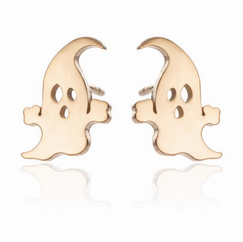 Wholesale Halloween Stainless Steel Cute Pumpkin Ghost Christmas Earrings