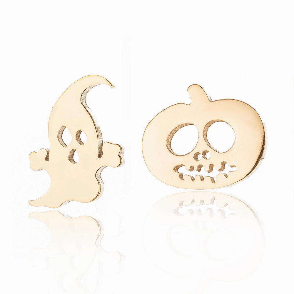 Wholesale Halloween Stainless Steel Cute Pumpkin Ghost Christmas Earrings