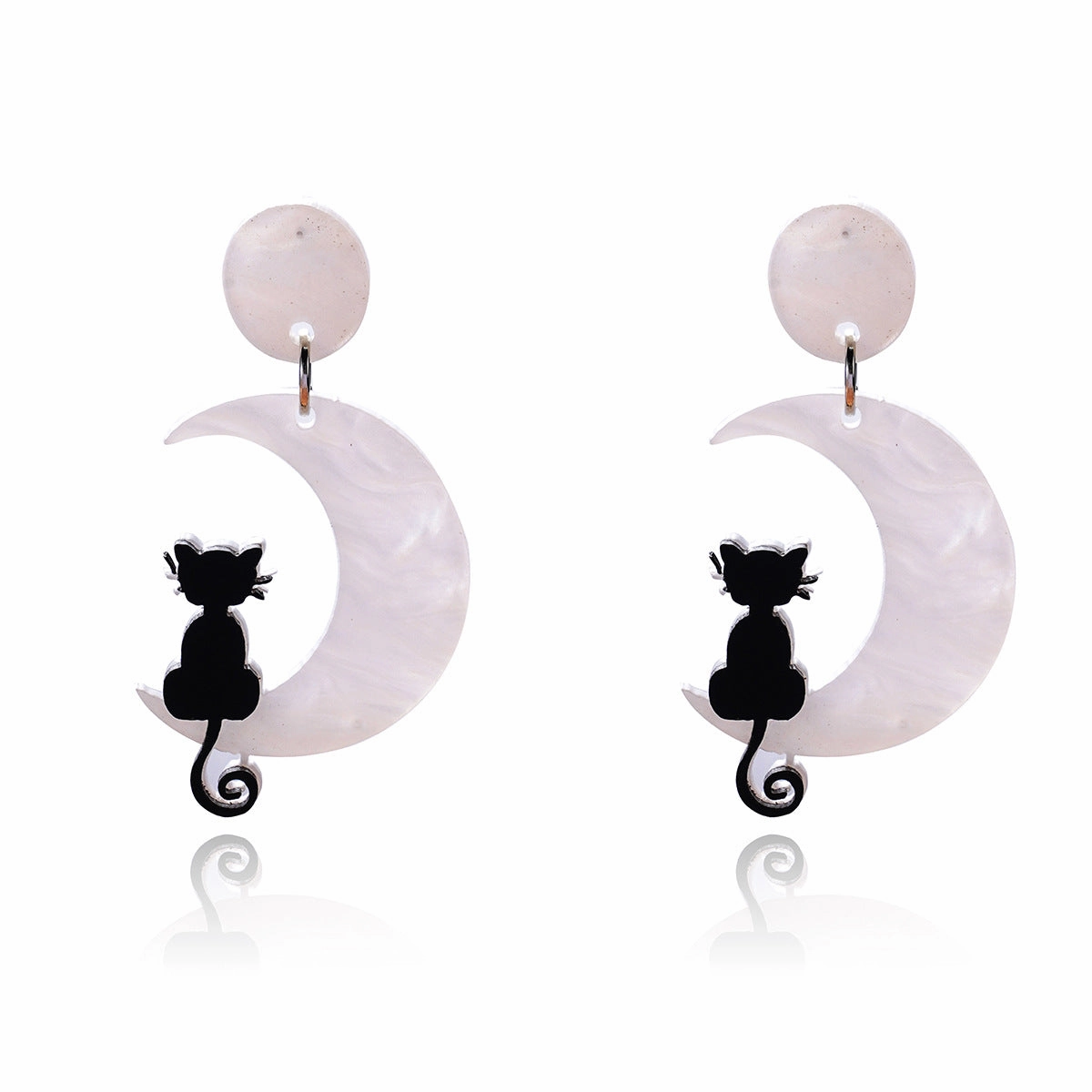 Wholesale Halloween Themed Series Acrylic Cat Earrings