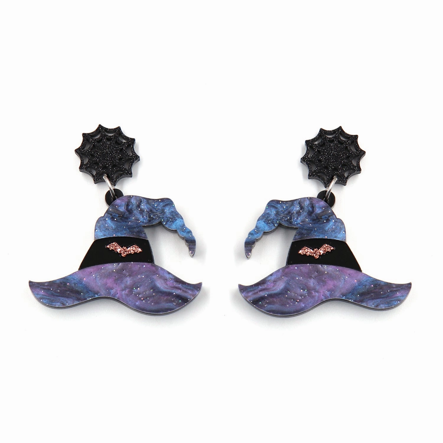 Wholesale Halloween Witch Hat Earrings Spider Acrylic Earrings