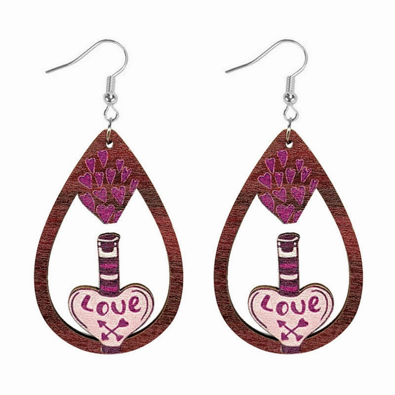 Wholesale Halloween Wooden Candy Water Drops Earrings