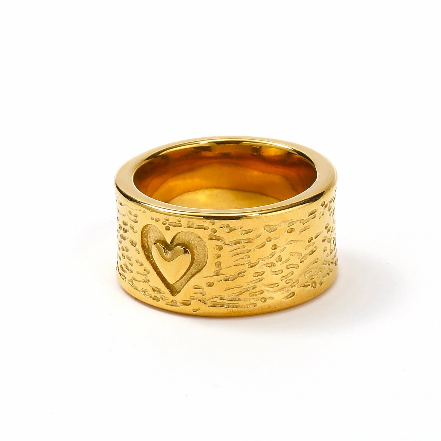 Wholesale Hammered Pattern Love Stainless Steel Ring
