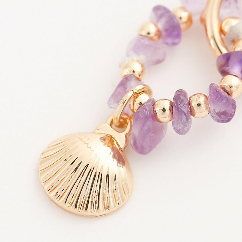 Wholesale Hand Beaded Alloy Hoop Earrings