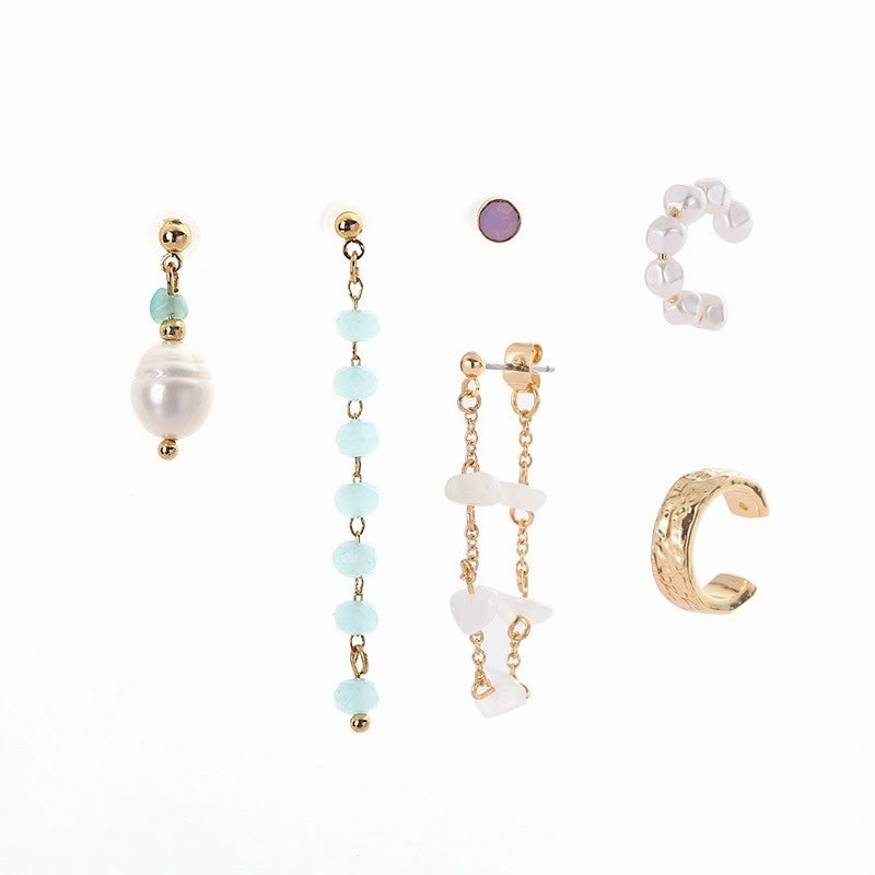Wholesale Hand Beaded Alloy Hoop Earrings