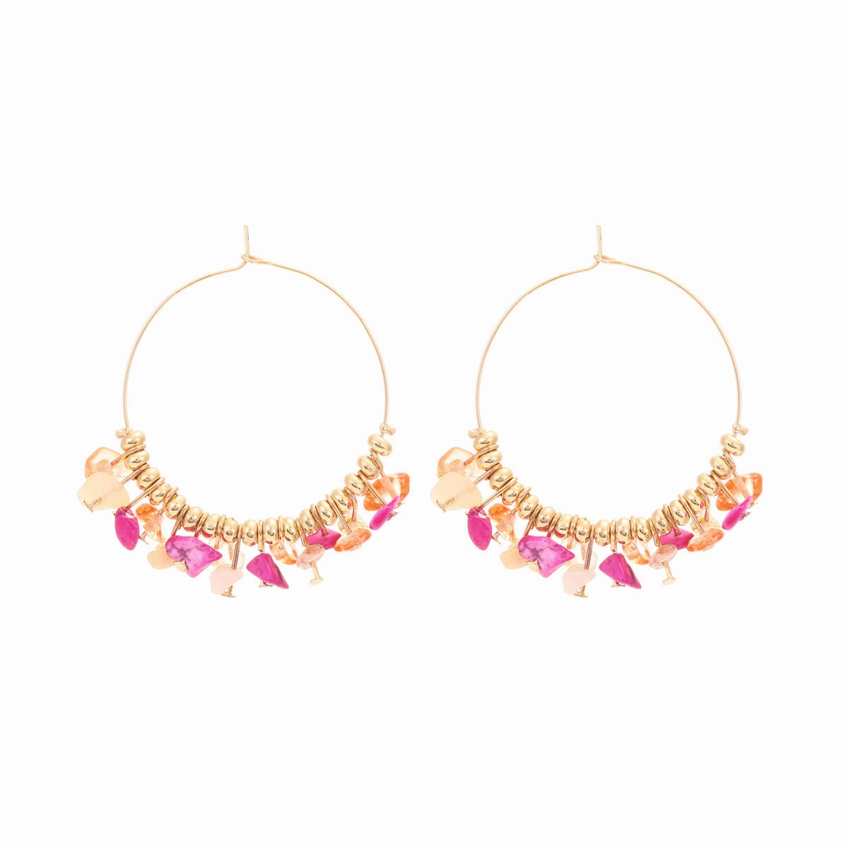 Wholesale Hand Beaded Colored Stones Alloy Earrings