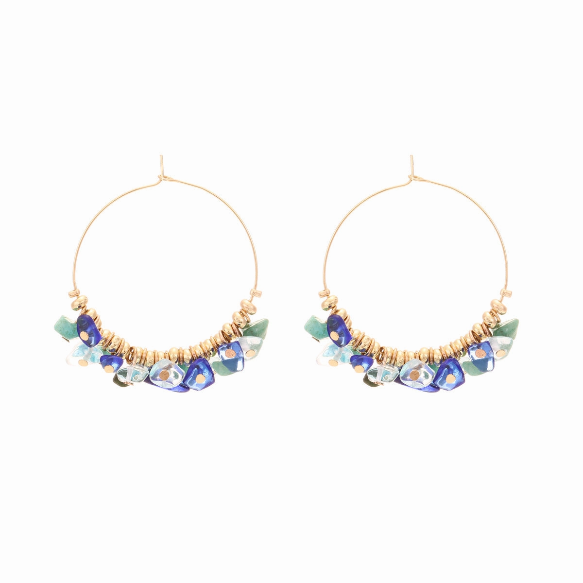 Wholesale Hand Beaded Colored Stones Alloy Earrings