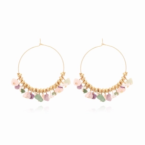 Wholesale Hand Beaded Colored Stones Alloy Earrings