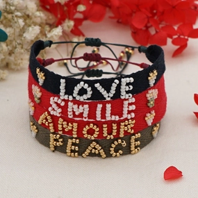 Wholesale Hand Made Cross Heart Glass Bracelet