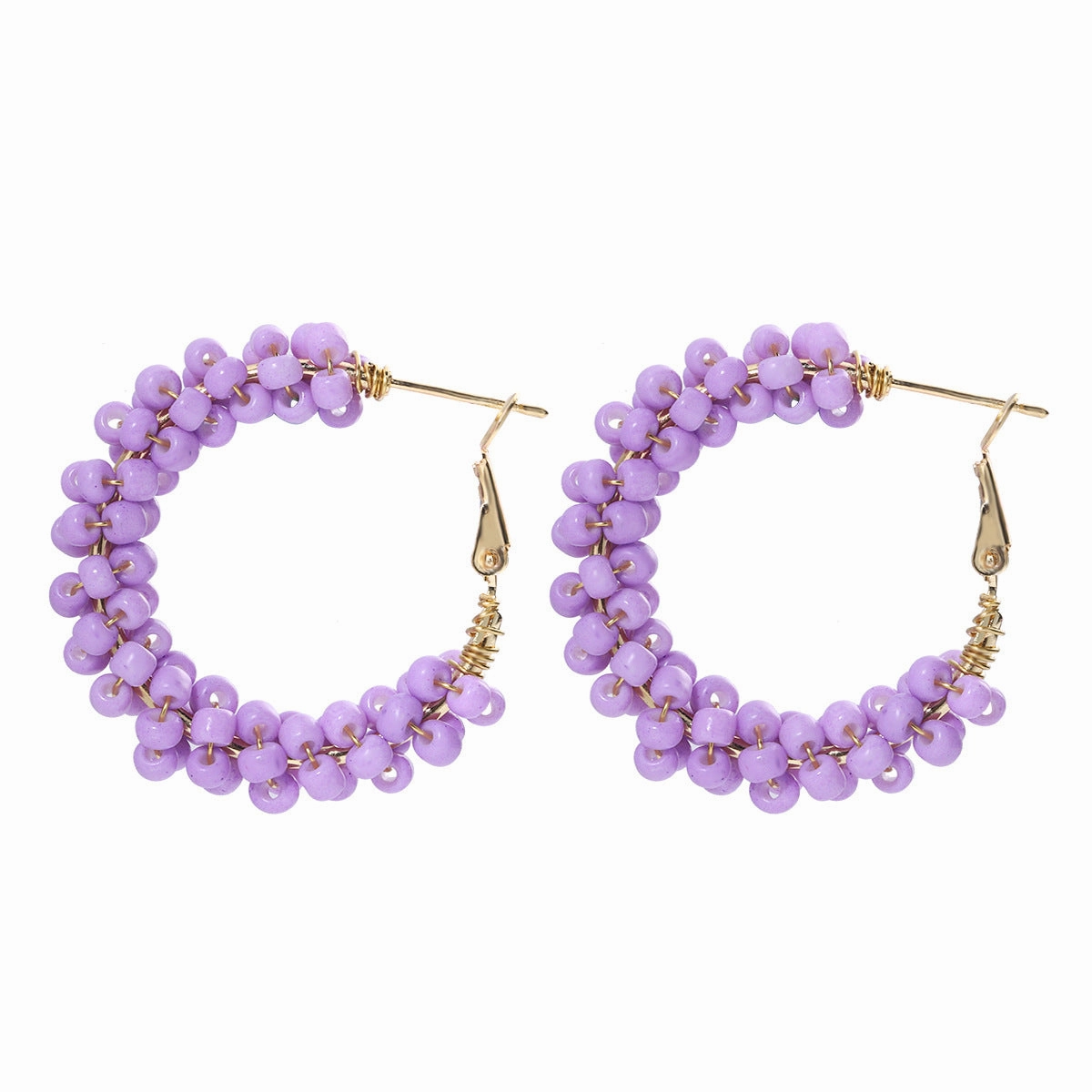 Wholesale Hand Made Rice Beads Plastic Earrings
