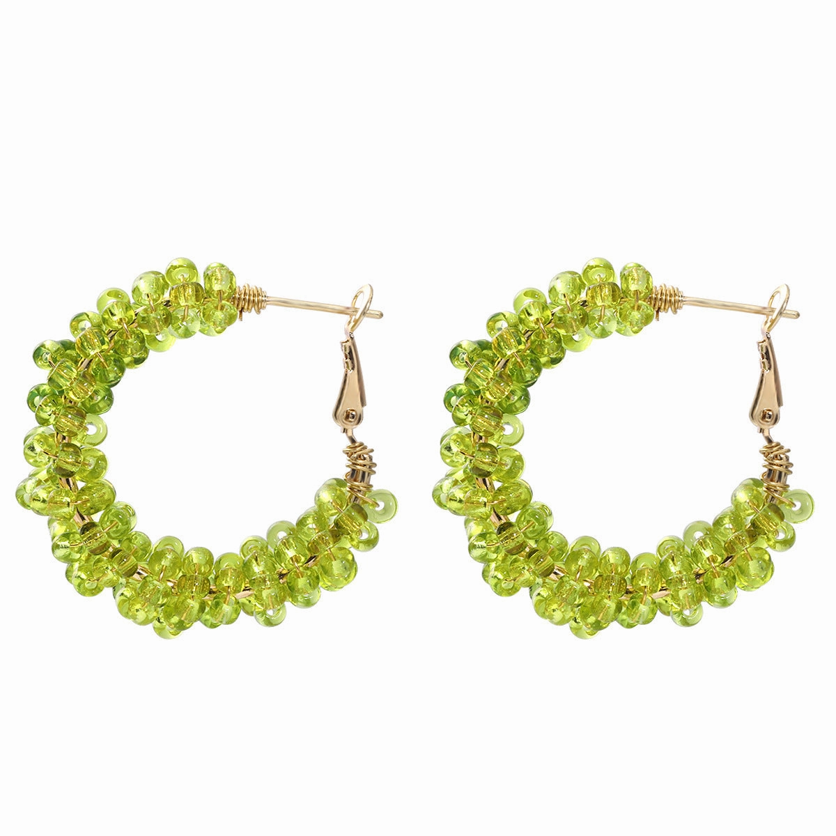 Wholesale Hand Made Rice Beads Plastic Earrings