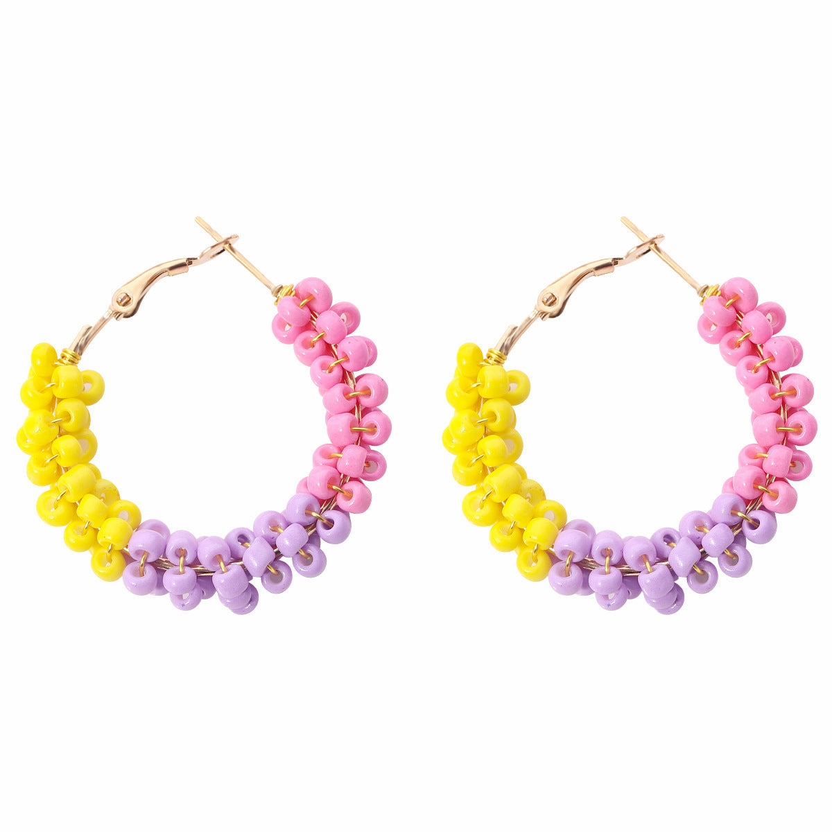 Wholesale Hand Made Rice Beads Plastic Earrings