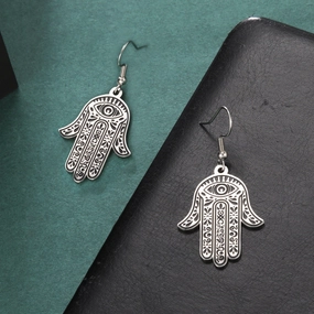 Wholesale Hand Palm Print Pendant Stainless Steel Earrings