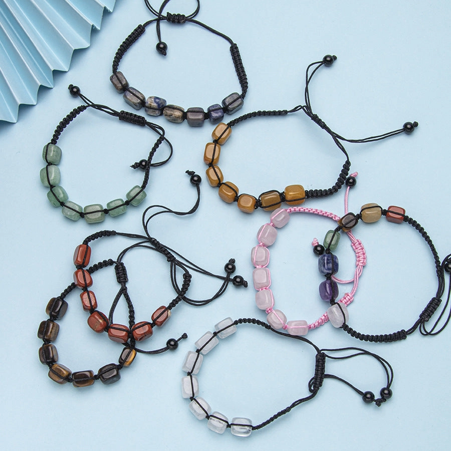 Wholesale Hand-woven colorful crystal rectangular adjustable bracelet