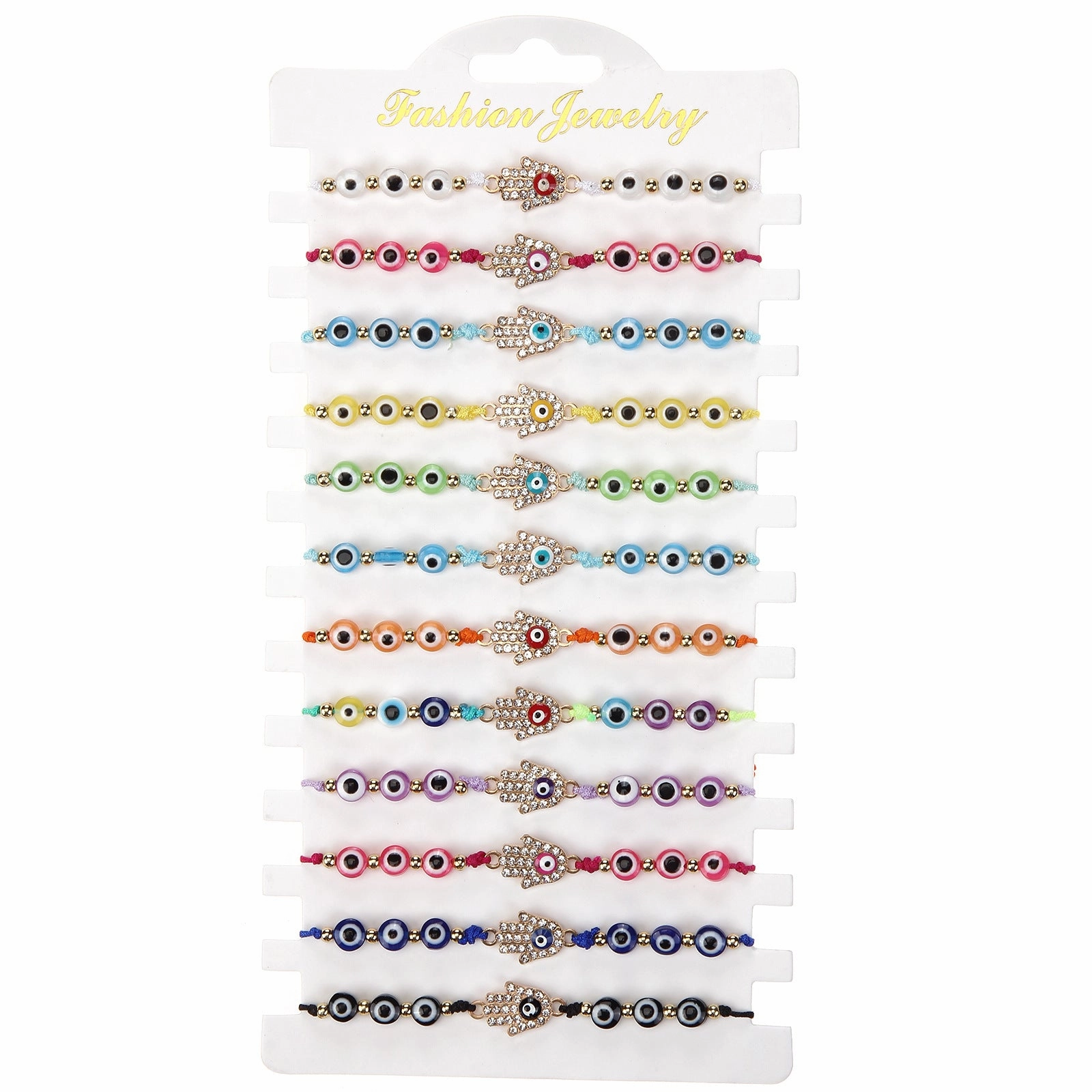 Wholesale Hand Woven Crystal Beaded Demon Eye Drip Oil Bracelet