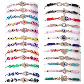 Wholesale Hand Woven Crystal Beaded Demon Eye Drip Oil Bracelet