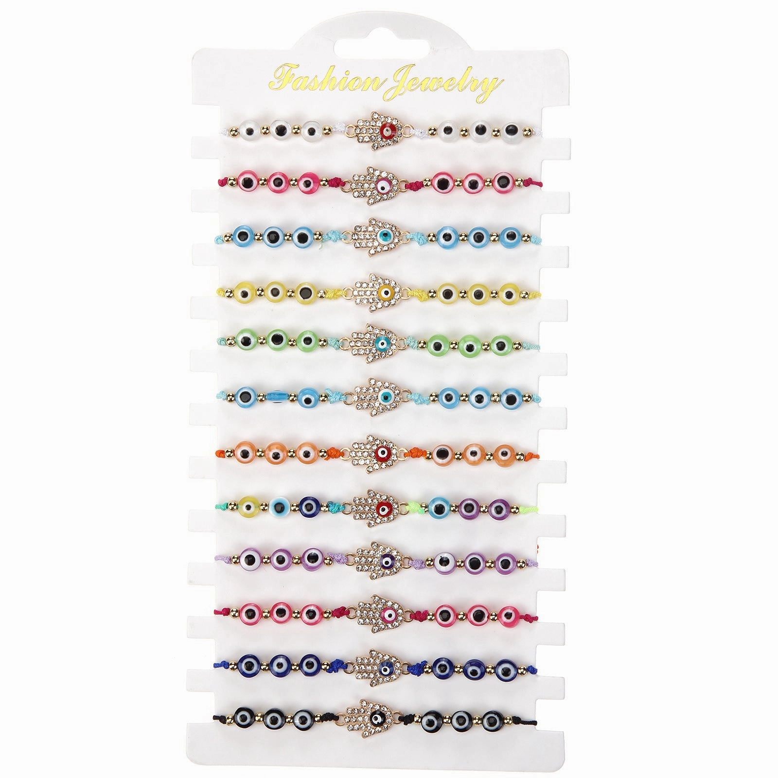 Wholesale Hand Woven Crystal Beaded Demon Eye Drip Oil Bracelet