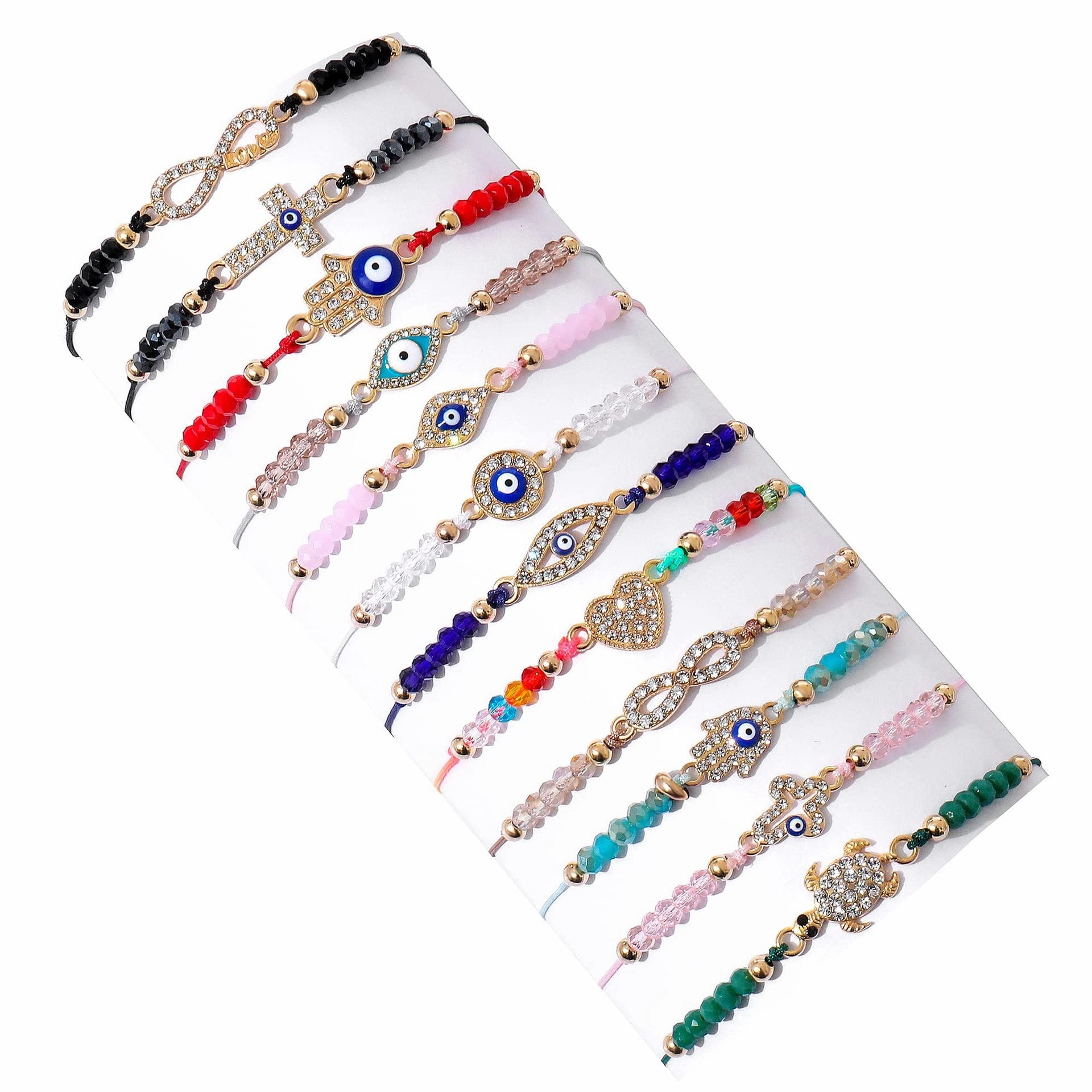 Wholesale Hand Woven Crystal Beaded Demon Eye Drip Oil Bracelet