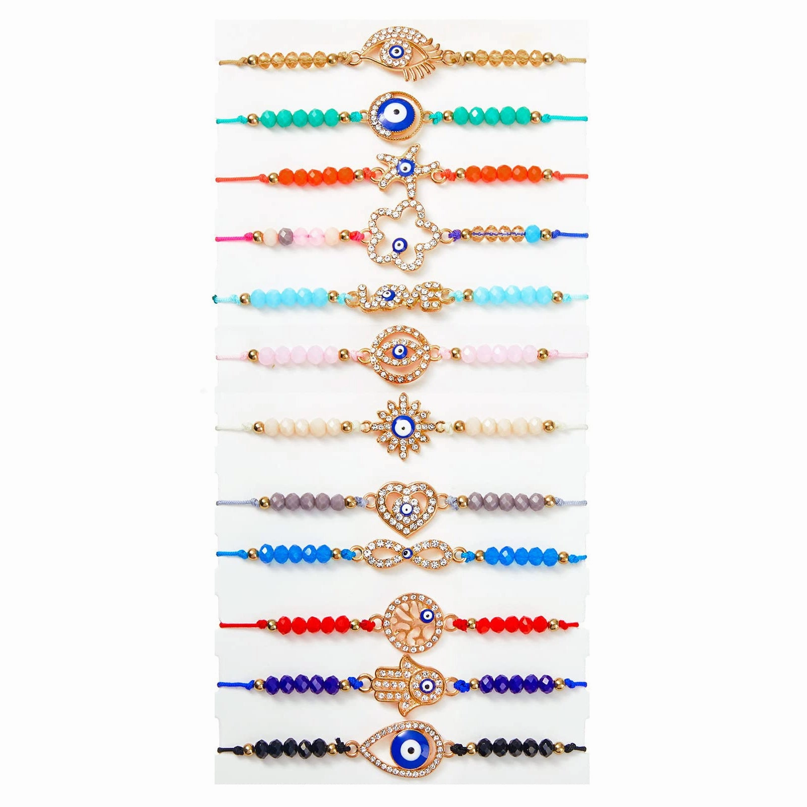 Wholesale Hand Woven Crystal Beaded Demon Eye Drip Oil Bracelet