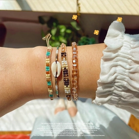Wholesale Hand Woven Miyuki Rice Beads Multilayer Bracelet