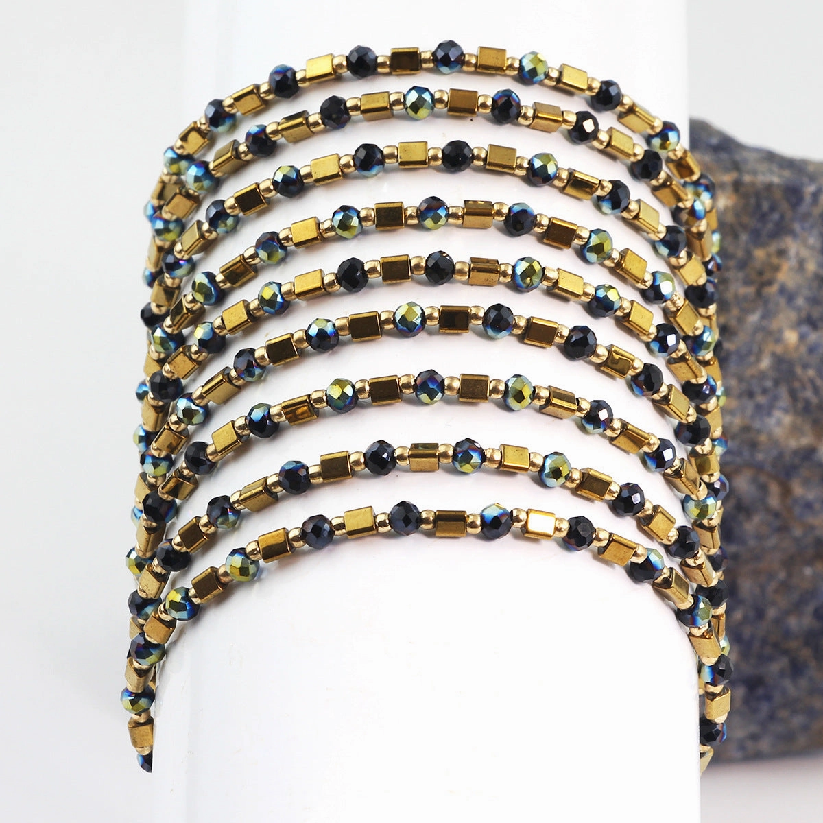 Wholesale Hand-woven simple geometric crystal beaded bracelet