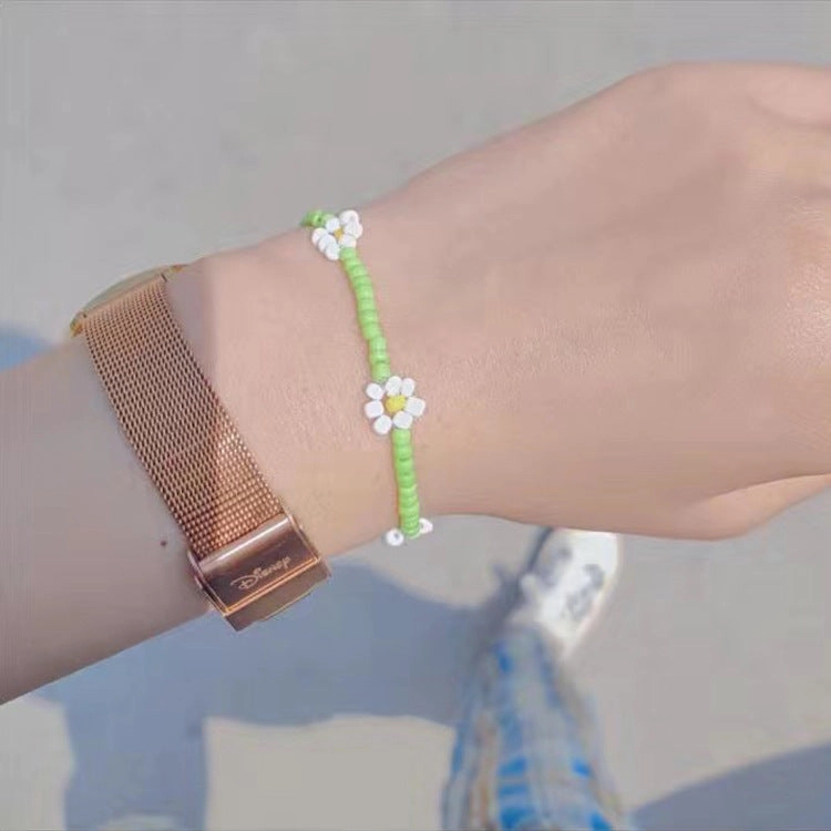 Wholesale Hand Woven Small Daisy Flower Rice Beads Bracelet