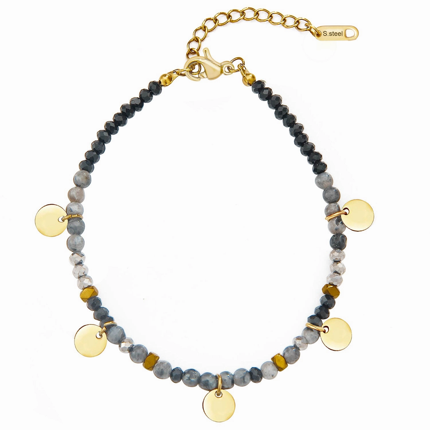 Wholesale Handmade Bead-hanging Delicate Round Titanium Steel Bracelets