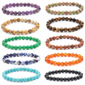 Wholesale Handmade Beaded Agate Volcanic Stone Bracelets