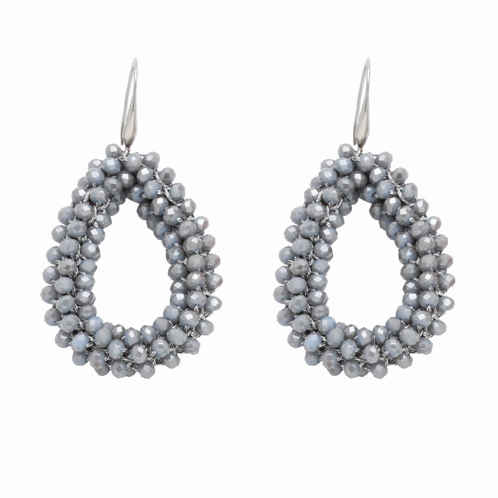 Wholesale Handmade Beaded Drop Shape Rice Beads Earrings