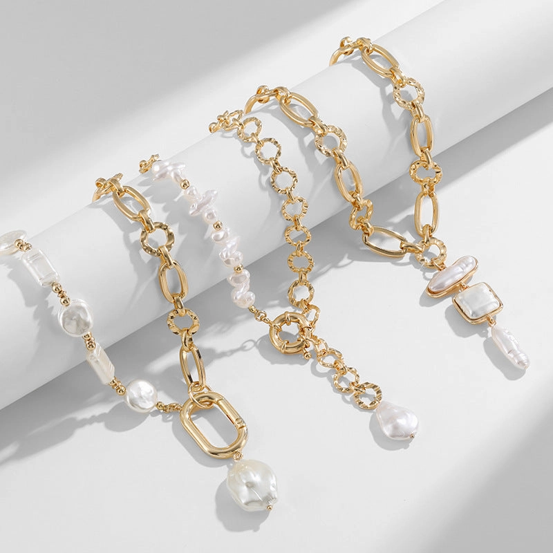 Wholesale Handmade Beaded Imitation Baroque Pearl Pendant Necklaces