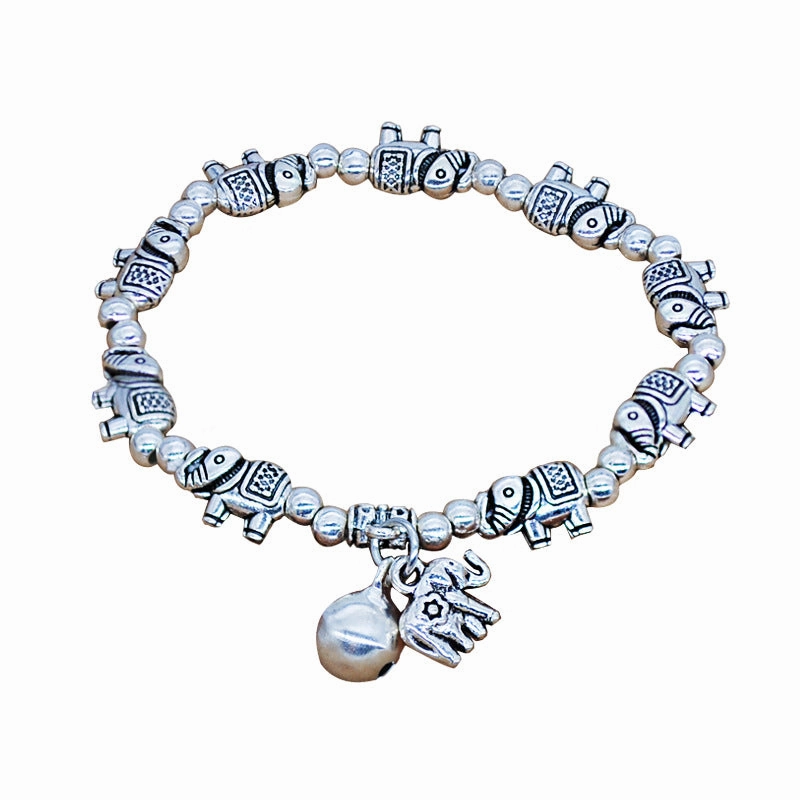 Wholesale Handmade Beaded Stretch Bell Rose Pisces Elephant Pendant Bracelet