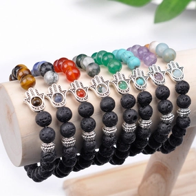 Wholesale Handmade Beaded Volcanic Stone Bracelet