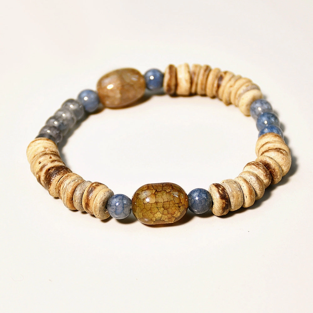 Wholesale Handmade Coconut Shell Explosive Stone Beaded Bohemian Bracelet Sweater Chain