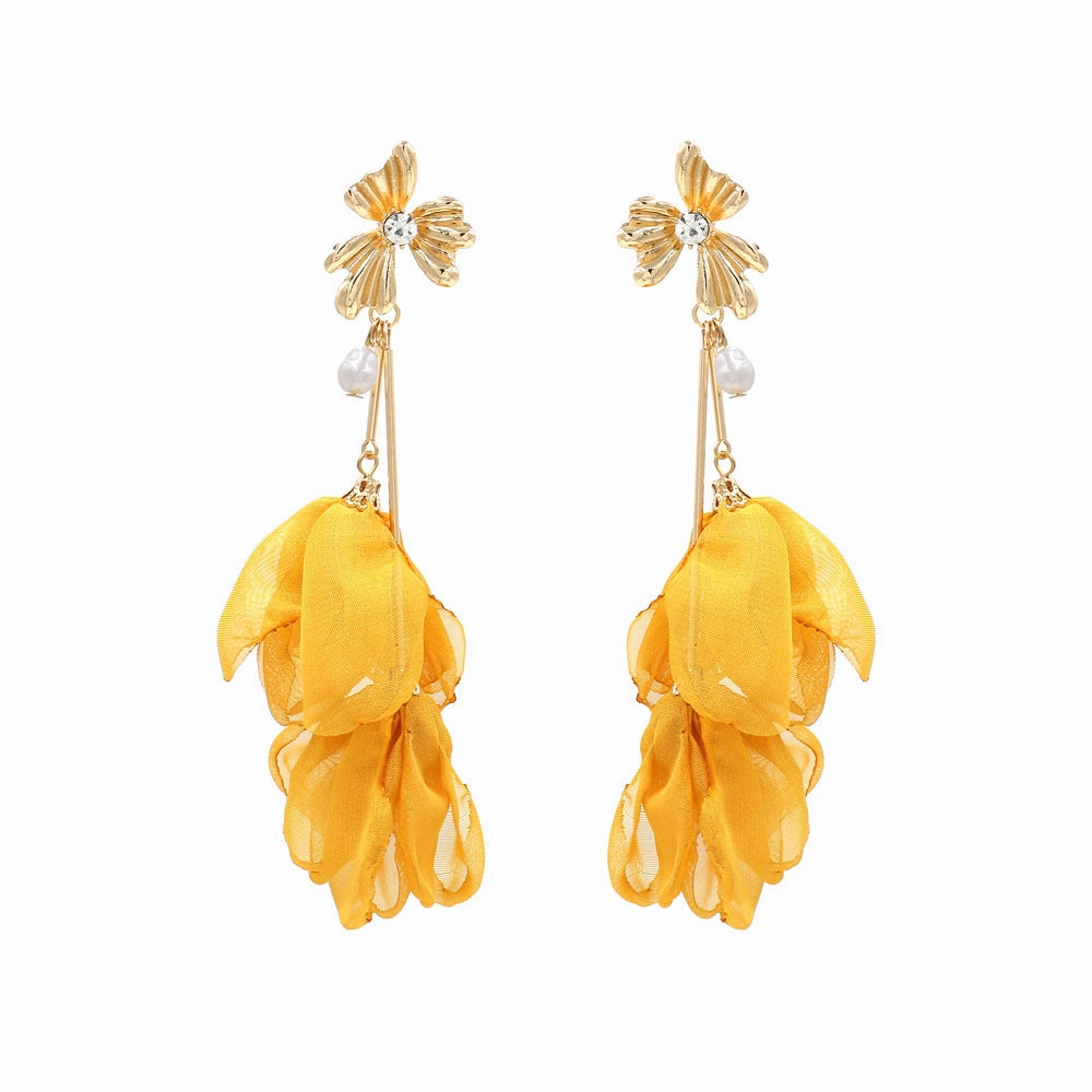 Wholesale Handmade Fabric Flower Earrings