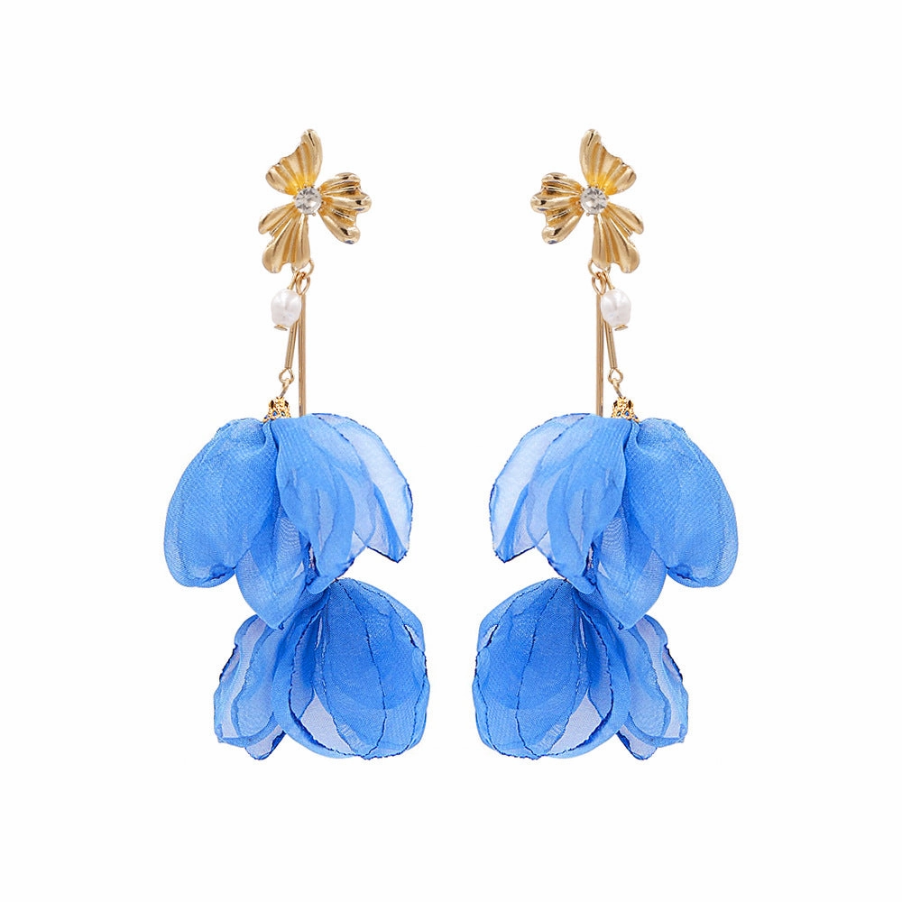 Wholesale Handmade Fabric Flower Earrings