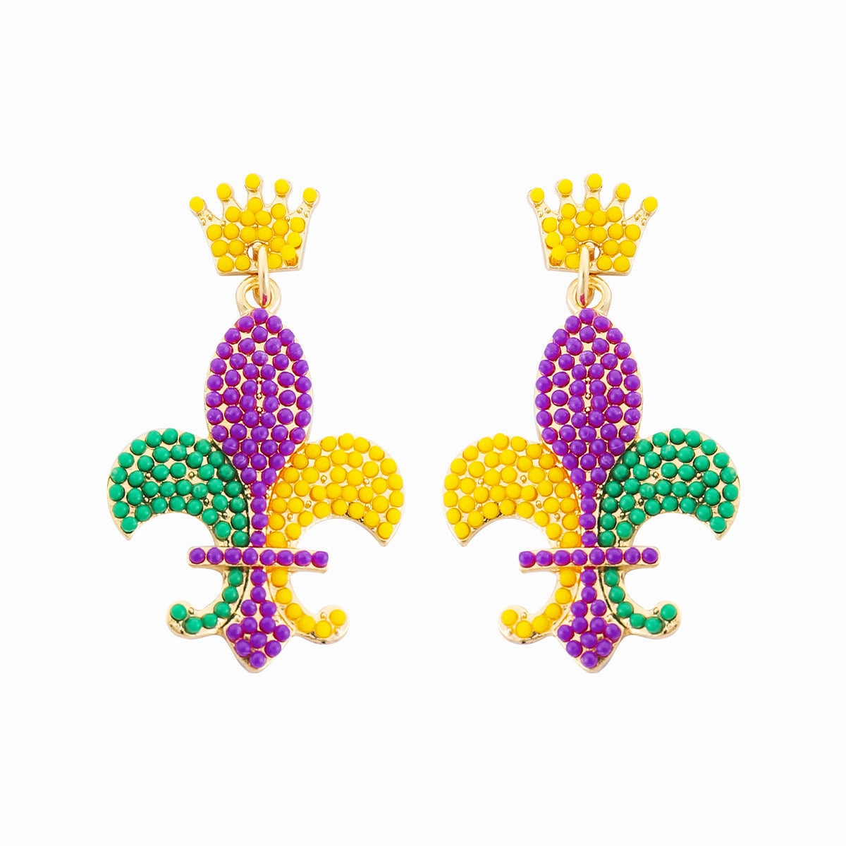 Wholesale Handmade Rice Ball Carnival  Mardi Gras Earrings