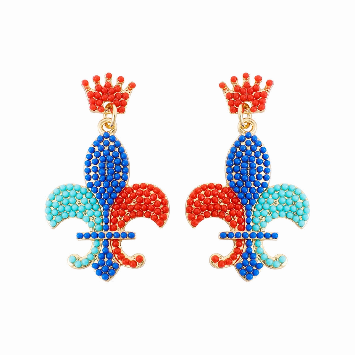 Wholesale Handmade Rice Ball Carnival  Mardi Gras Earrings