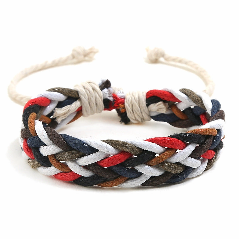 Wholesale Handwoven Colorful Waxed Thread Bracelet