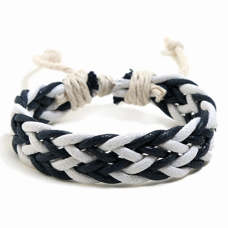 Wholesale Handwoven Colorful Waxed Thread Bracelet